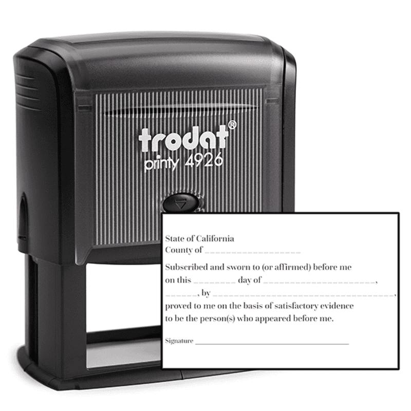 California Jurat Notary Stamp