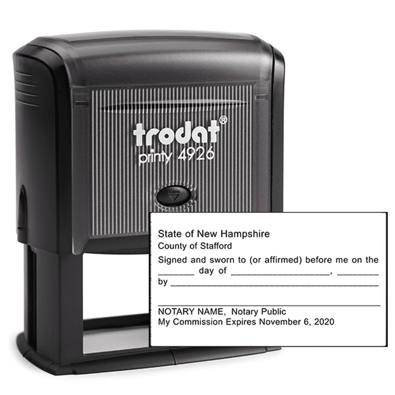 New Hampshire Jurat Notary Stamp