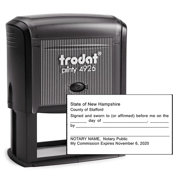 New Hampshire Jurat Notary Stamp
