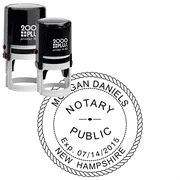 New Hampshire with Expiration Date Round Notary Stamp