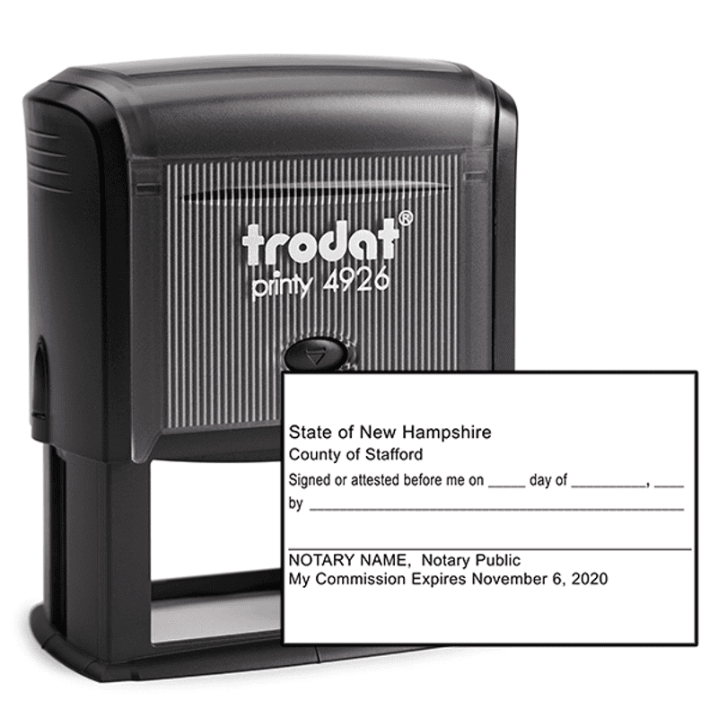 New Hampshire Signature Witness Notary Stamp