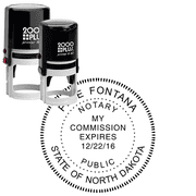 North Dakota Round Notary Stamp