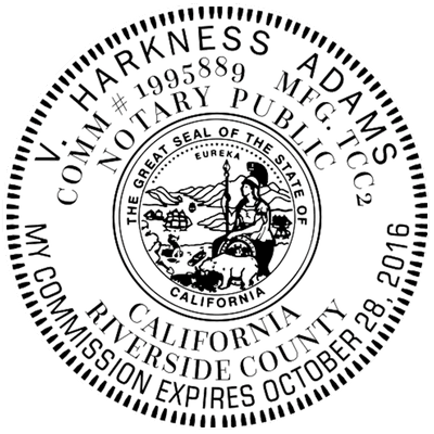 California Round Pink Notary Seal - alternate view