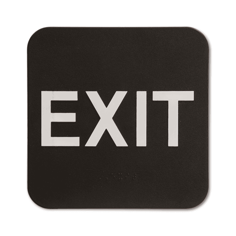 Black Exit ADA Braille Sign