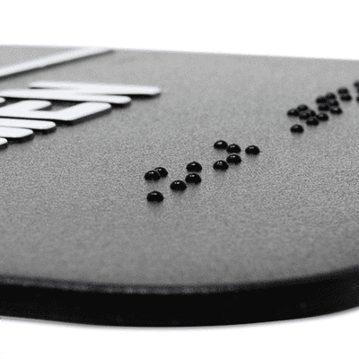 Black Exit 6" x 6" ADA Braille Sign - alternate view