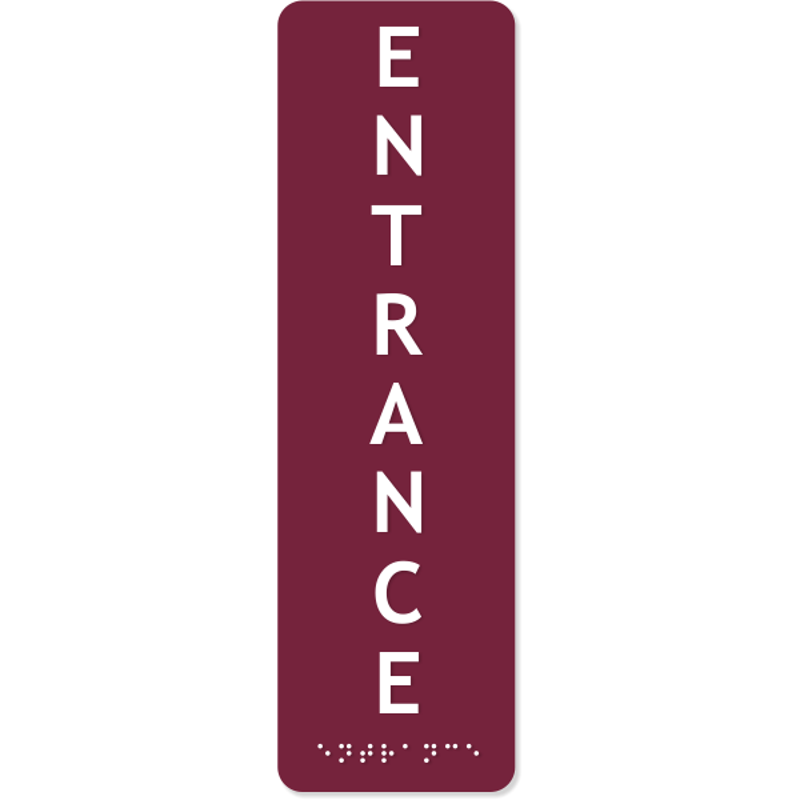 Vertical Entrance ADA Sign with Braille | 10" x 3"