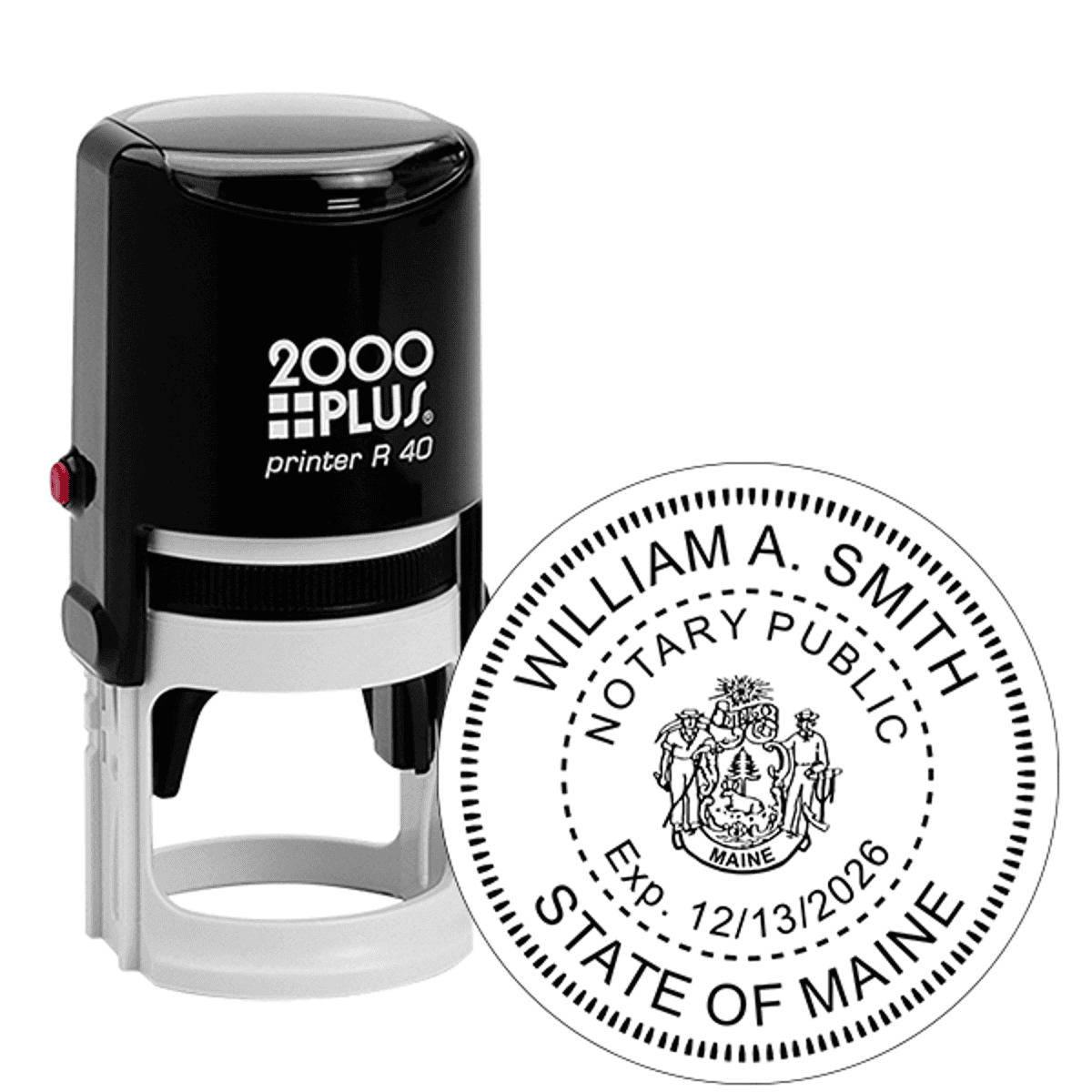 Maine Notary with Crest Round Stamp