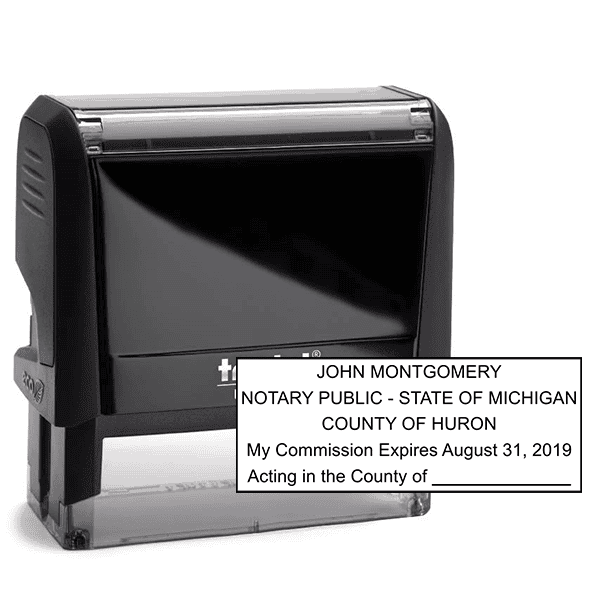 Michigan Pink Rectangle Notary Stamp
