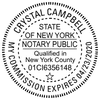 New York Notary Round with County and Expiration Imprint