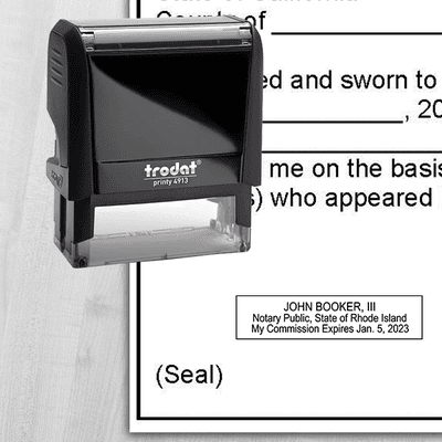 Rhode Island Notary Rectangular State Stamp - alternate view