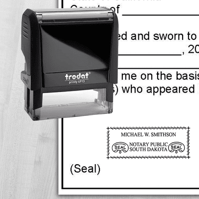 South Dakota Rectangle Notary Seal - alternate view