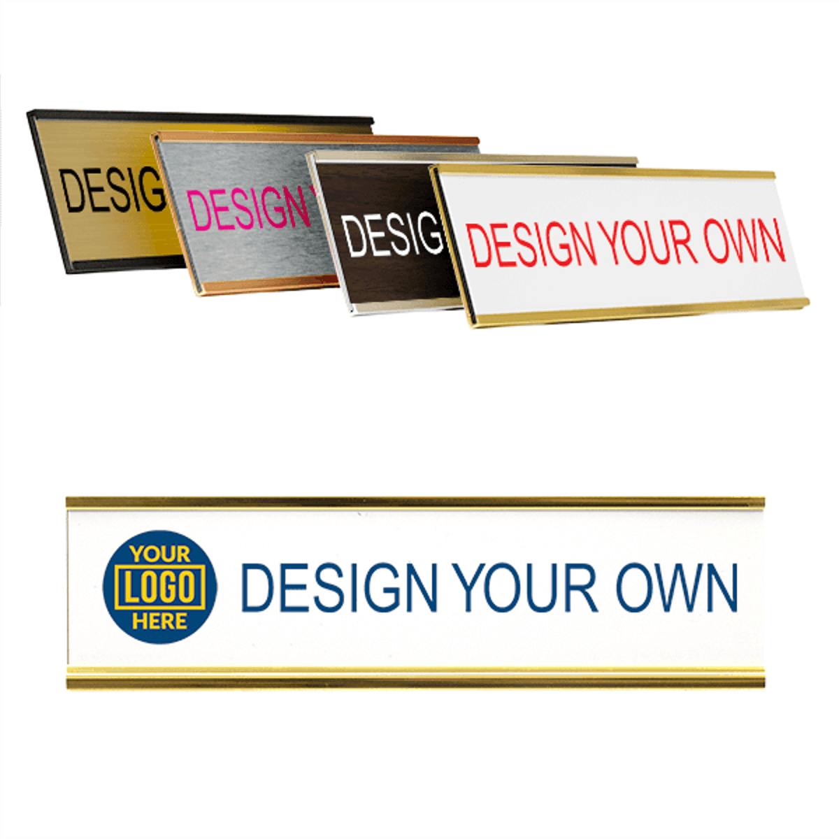 Traditional 2" x 8" Wall Nameplate - Full Color