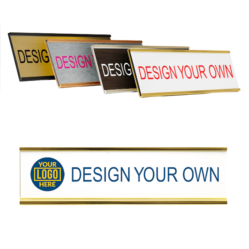 Traditional 2" x 8" Wall Nameplate - Full Color