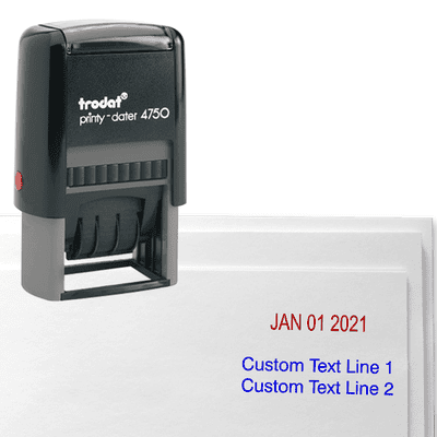 Custom Text Self-Inking Date Stamp - alternate view