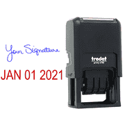 Custom Date And Signature Self-Inking Rubber Stamp