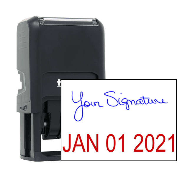 Custom Date And Signature Self-Inking Rubber Stamp