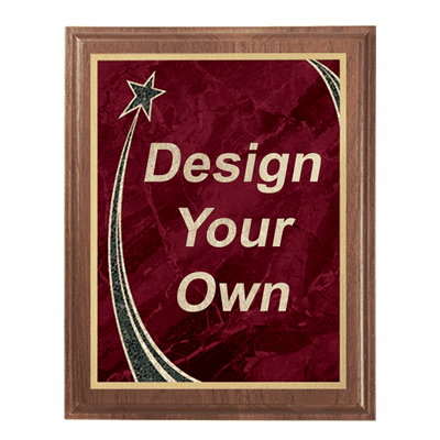 Walnut 8" x 10" Plaque with Step Edge & Rising Star Plate