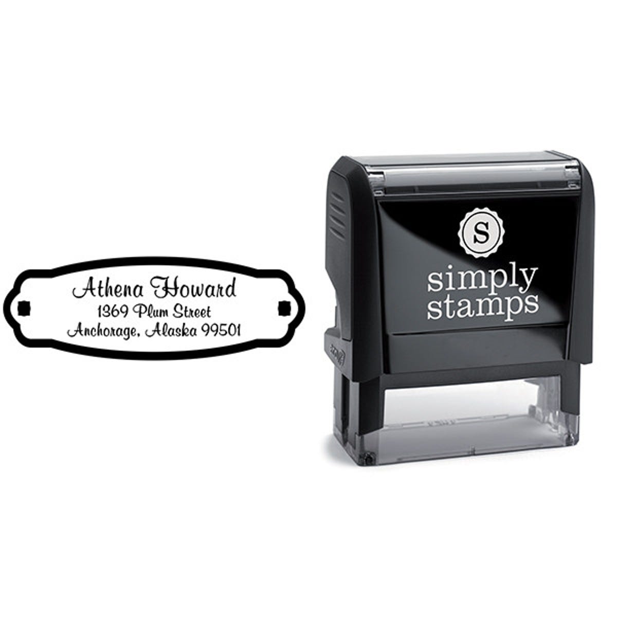 Plaque Styled Custom Address Stamp Body and Design