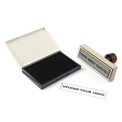 Shiny Ink Pad with Hand Stamp and Impression