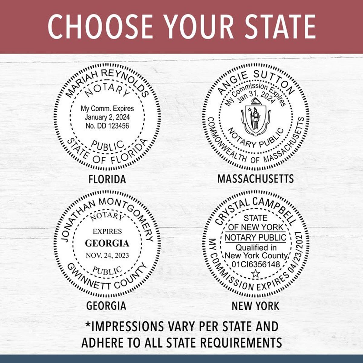 Impression examples for multiple states