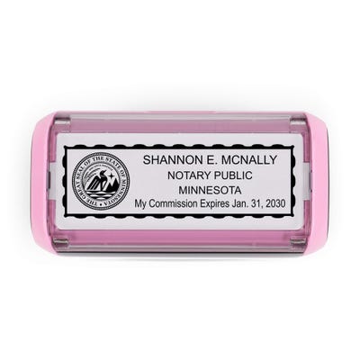 Minnesota Pink Rectangle Notary Stamp - alternate view