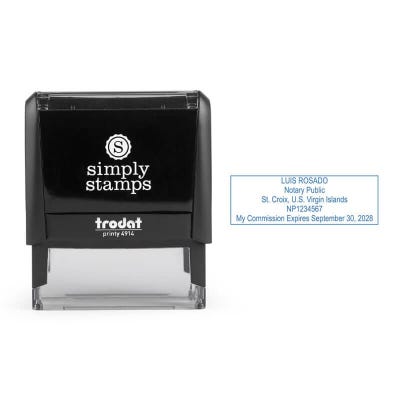 U.S. Virgin Islands Rectangle Notary Stamp - alternate view