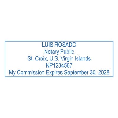 U.S. Virgin Islands Pink Rectangle Notary Stamp - alternate view