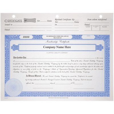BLUTO 03 LLC Membership Certificates - alternate view