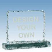 Crushed Ice Jade 6 ½" x 5 ¼" Acrylic Award
