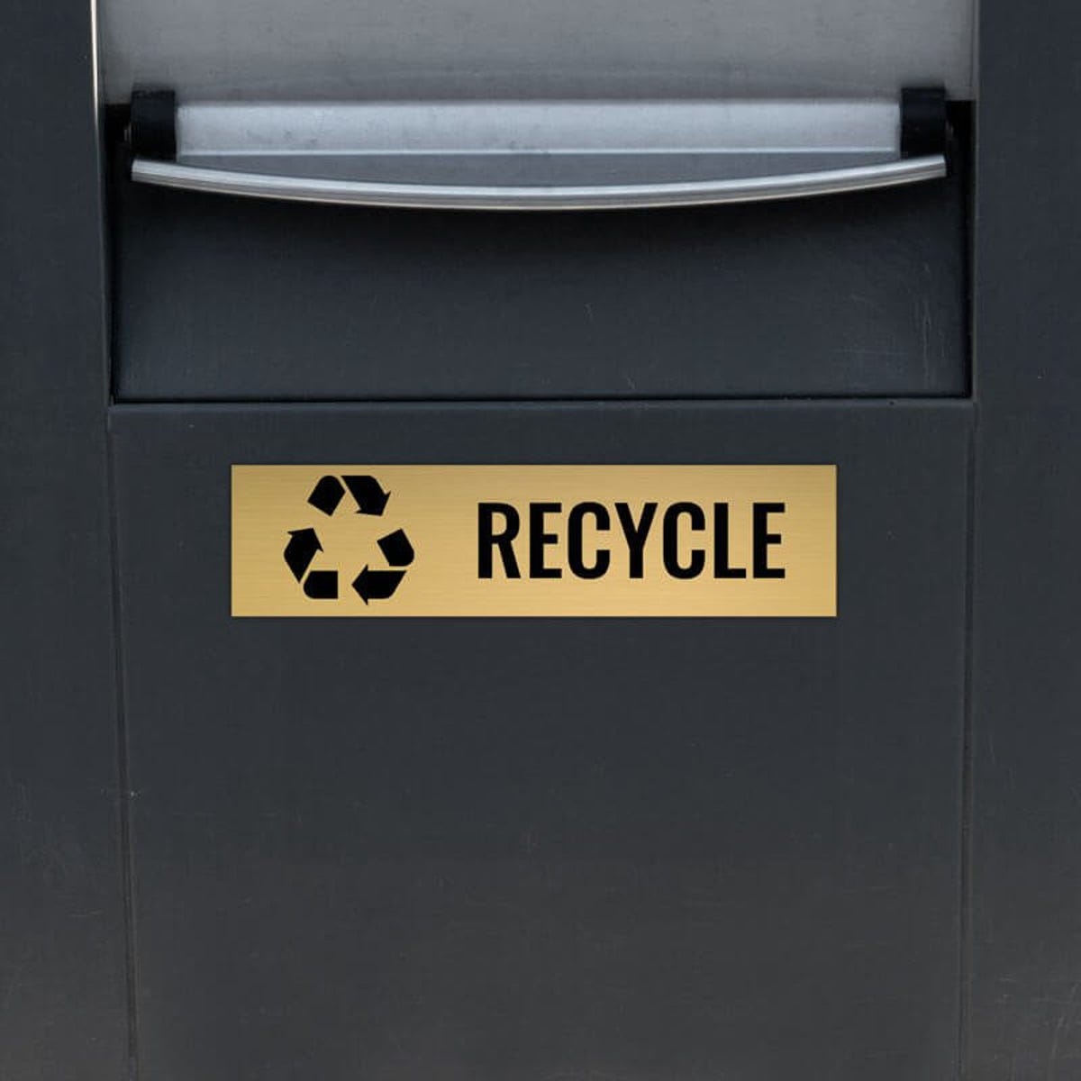 3x12 custom engraved brass sign for recycling 
