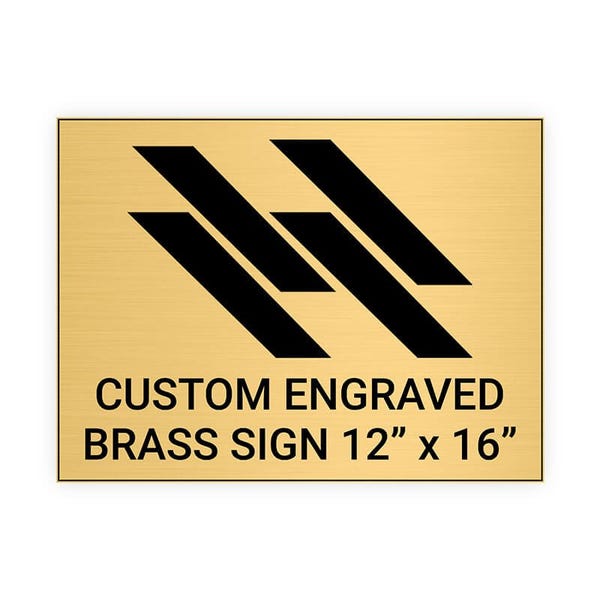 Horizontal Engraved 12" x 16" Heavy Brass Signs