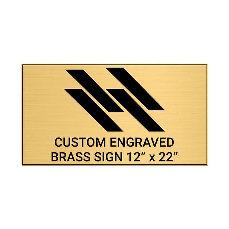 Horizontal Engraved Heavy Brass Signs 12" x 22"