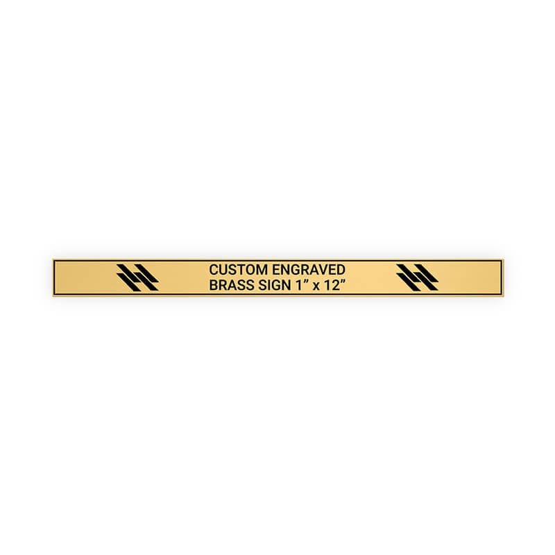 Horizontal Engraved Heavy Brass Signs 1" x 12"