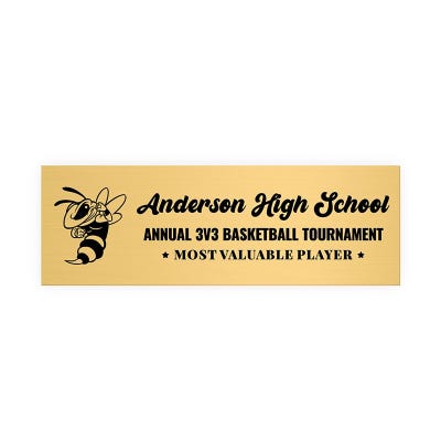  Custom Engraved Brass Plate- Up to 3" Tall - alternate view
