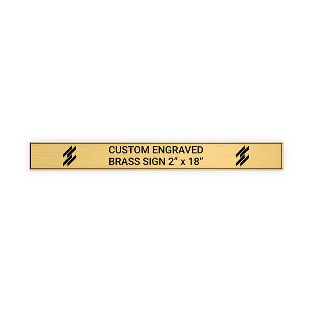 Horizontal Engraved Heavy Brass Signs 2" x 18"