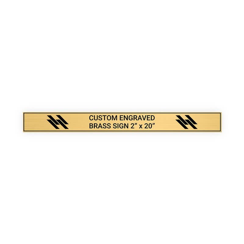 Horizontal Engraved Heavy Brass Signs 2" x 20"