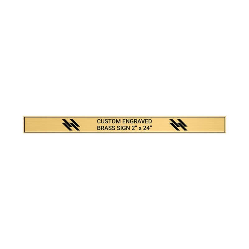 Horizontal Engraved Heavy Brass Signs 2" x 24"