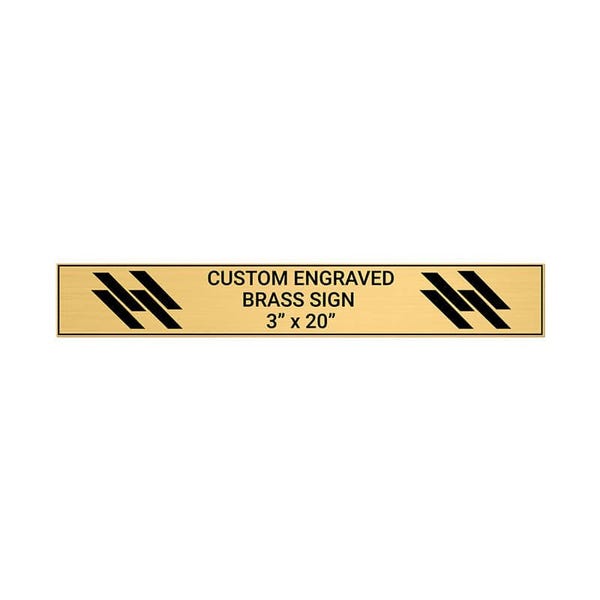 Horizontal Engraved 3" x 20" Heavy Brass Signs