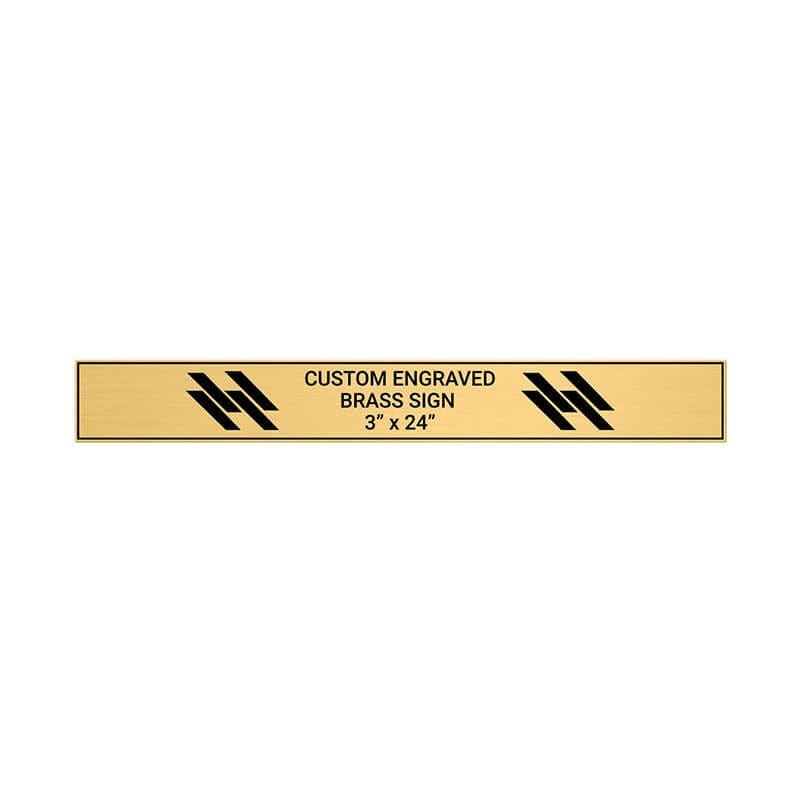 Horizontal Engraved Heavy Brass Signs 3" x 24"