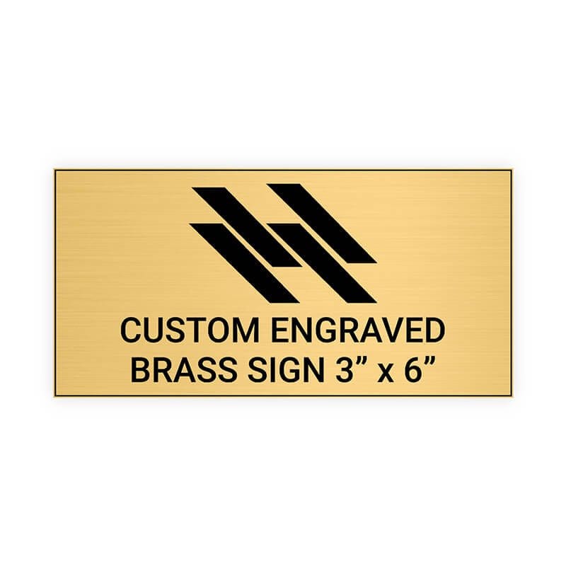 Custom Engraved Brass Sign, 3" x 6" Heavy-Duty