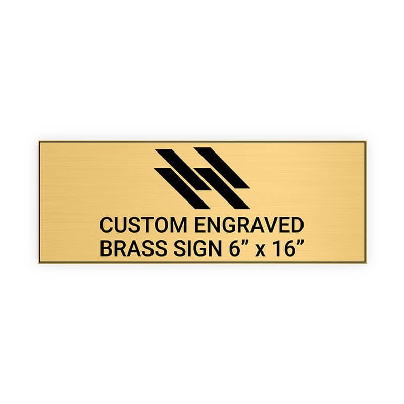 Horizontal Engraved Heavy Brass Signs 6" x 16"