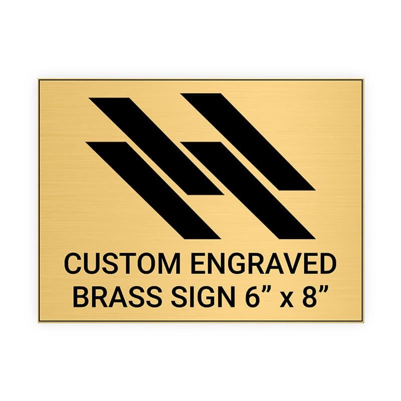Horizontal Engraved Heavy Brass Signs 6" x 8"