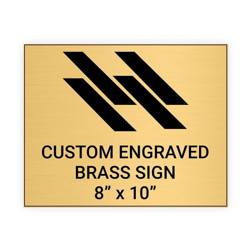 Horizontal Engraved Heavy Brass Signs 8" x 10"