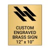 Vertical Engraved Heavy Brass Signs 12" x 10"