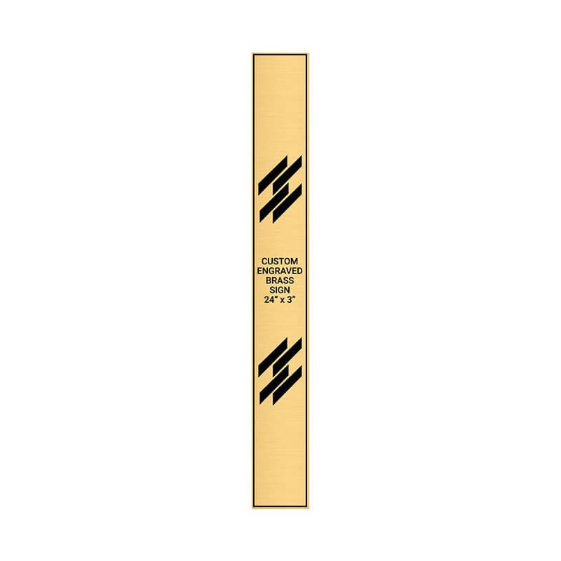 Vertical Engraved Heavy Brass Signs 24" x 3"