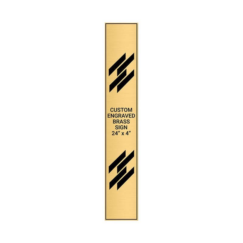 Vertical Engraved Heavy Brass Signs 24" x 4"