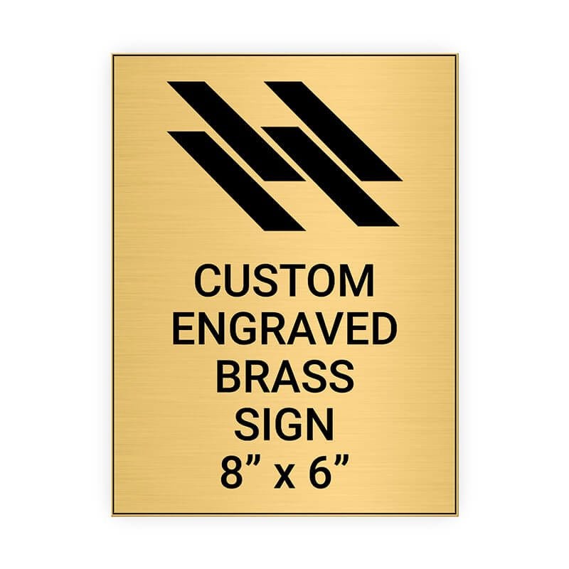 Vertical Engraved Heavy Brass Signs 8" x 6"
