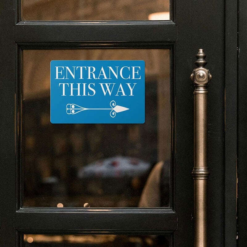 Engraved plastic sign for an entrance