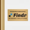 8x14 printed brass sign displayed in a doorway