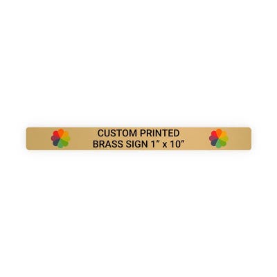 Horizontal Full Color Brass Signs 1" x 10"
